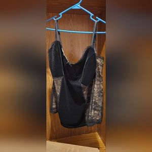 BRAND NEW BLACK VELVET LACE CAMI